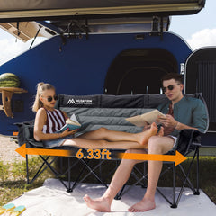 Huskfirm heavy-duty camping chair showcases a sturdy steel frame for durable outdoor seating.