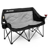 Huskfirm oversized 2-person camping chair offers roomy seating for relaxed outdoor conversations.