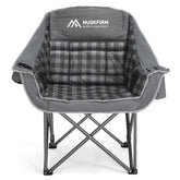 Huskfirm oversized camping chair frame showcases a sturdy steel build for durable outdoor seating.