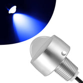 Close-up of IP68 underwater LED drain light on a boat