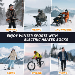 HXERY heated socks unisex fit suitable for men and women during cold hikes.