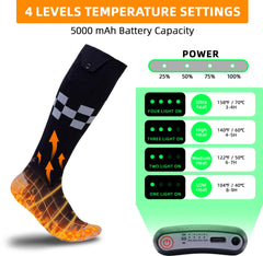 HXERY heated socks washable design shows easy care after winter adventures.