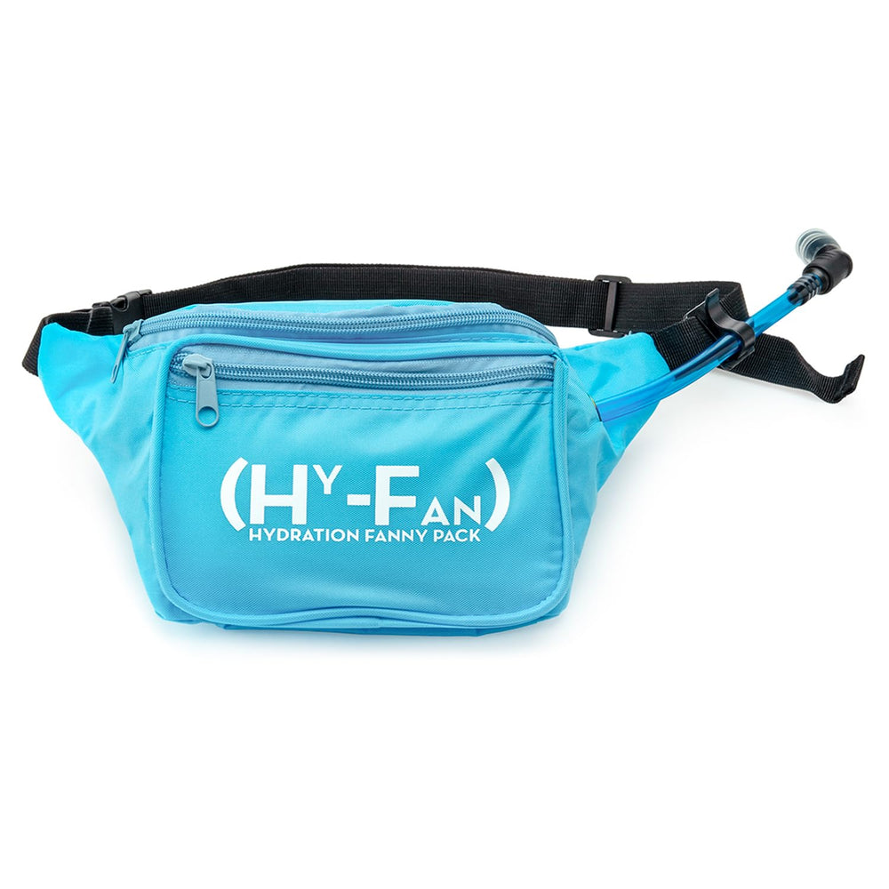HY-FAN Hydration Waist Pack in sky blue for hands-free on-the-go hydration