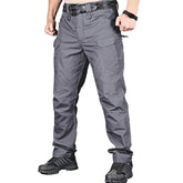 HYCOPROT men's hiking pants gray-1 front view showing breathable fabric for all-day comfort.