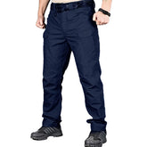 HYCOPROT men's tactical pants blue front view highlighting rugged cargo pockets
