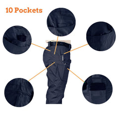 HYCOPROT men's tactical pants blue knee-fold design for enhanced protection