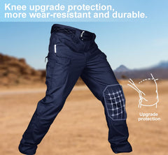 HYCOPROT men's tactical pants blue side view showing multiple pockets