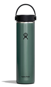 Hydro Flask 24oz lightweight trail wide-mouth open for quick fills during hikes.