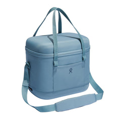 Hydro Flask Carry Out Soft Cooler Baltic front view showing wide opening for easy loading and quick cleaning.