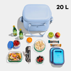 Hydro Flask Cooler Bag with insulated lining keeps contents cold up to 24 hours.