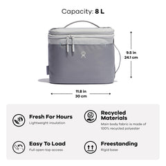 Hydro Flask lunch bag interior space highlights flexible storage for bento boxes and jars