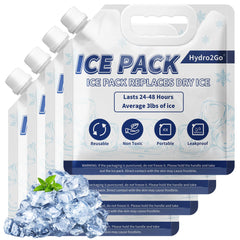 Hydro2Go ice pack with carry handle for easy transport and frostbite protection.