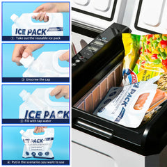 Hydro2Go reusable ice packs easy fill and freeze process