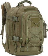 HYKING expandable 40-64L backpack front view showing organized pockets for easy gear access.