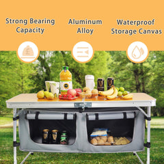 HYMnature durable aluminum-density table supports 66 lbs for sturdy use.