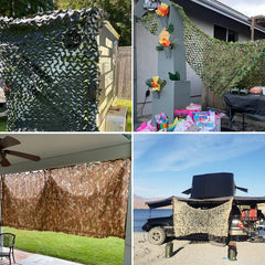 HYOUT camouflage netting hunting blind setup highlights quick concealment and versatile use.
