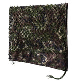 HYOUT camouflage netting close-up weave shows durable polyester and reinforced edges for rugged outdoor use.