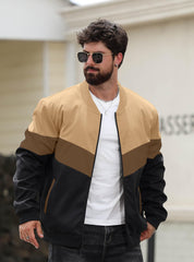 HYPESTFIT mens bomber jacket color blocking for modern casual outfits