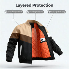 HYPESTFIT mens bomber jacket full zip secure closure for easy layering