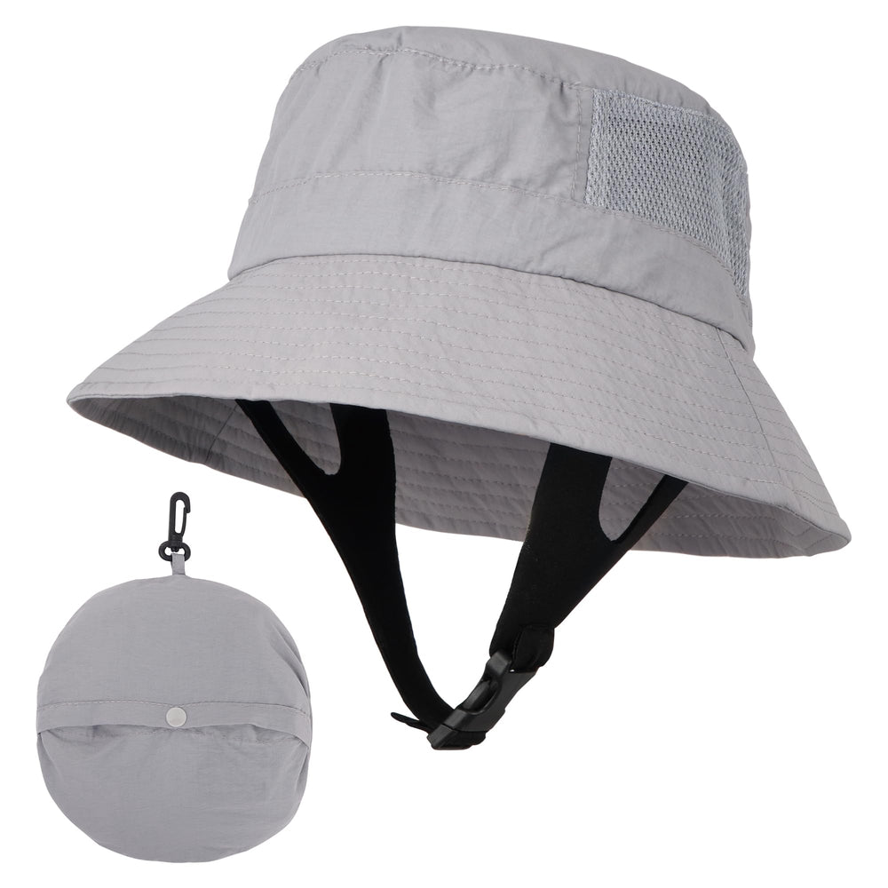 Hyuyikuwol bucket surf hat with UPF50+ shields the face during water sports.