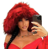 Hzxsny women's furry bucket hat close-up showing plush faux fur warmth for winter comfort.