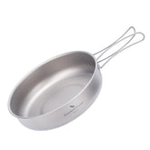 iBasingo 18cm titanium camping pan with compact design for solo hikers.
