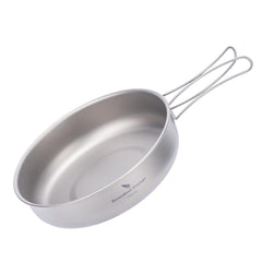 iBasingo 18cm titanium camping pan with compact design for solo hikers.