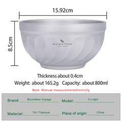 iBasingo double-wall titanium bowl anti-scold design for hot meals