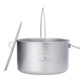 iBasingo titanium camping pot 2900ml with lid for group meals on the trail