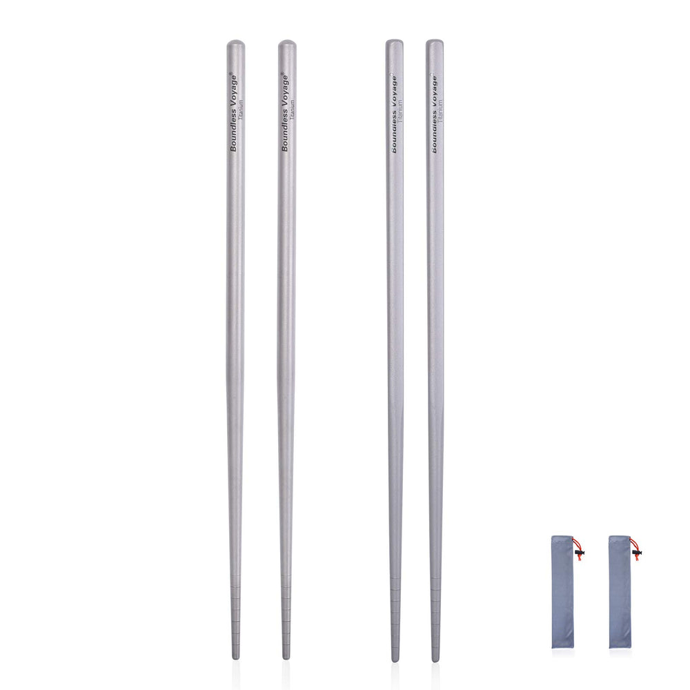 iBasingo Ti1003T titanium chopsticks with anti-slip tips for secure meals