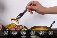 iBasingo titanium fork with smooth edge offers safe dining outdoors