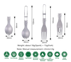 iBasingo titanium fork folding handle for compact travel
