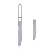 iBasingo titanium knife with foldable handle for compact camping meal prep