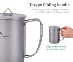 iBasingo titanium mug boiling water on open flame during camping.