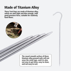 iBasingo titanium peg with reflective pull cord aids easy removal