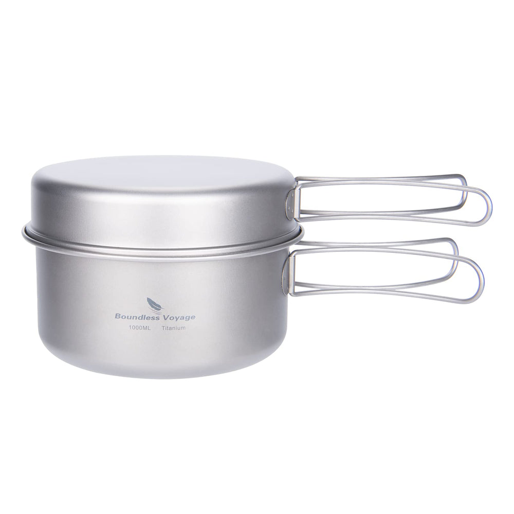 iBasingo titanium pot 1000ml for fast outdoor meals and efficient boiling.