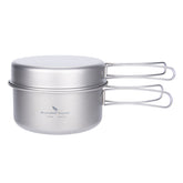 iBasingo titanium pot 1000ml for fast outdoor meals and efficient boiling.