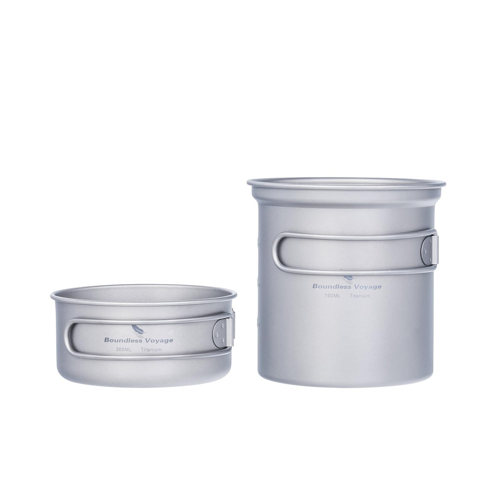 iBasingo titanium pot 750ml for ultralight camping cookware