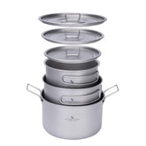 iBasingo titanium pots 1.2L for lightweight backpacking meals