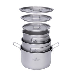 iBasingo titanium pots 1.2L for lightweight backpacking meals