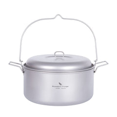 ibasingo titanium soup pot 4.5L with foldable handle for camping meals
