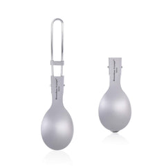 iBasingo titanium spoon with folding handle for compact outdoor dining
