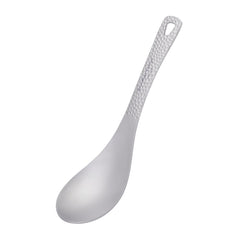 iBasingo titanium spoon with big bowl for camping meals and easier scooping.