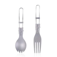 iBasingo titanium spork folding handle for camping meals