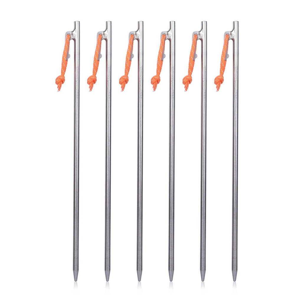 iBasingo titanium stakes 35cm 6-pack—ultralight stability for reliable tent anchoring