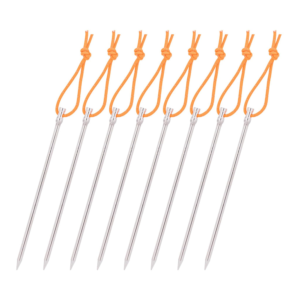 iBasingo titanium tent peg 16.5 cm ready for secure campsite anchoring.
