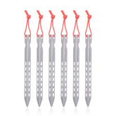 iBasingo titanium tent stake 160mm 6-pack for ultralight, secure anchoring in any terrain.