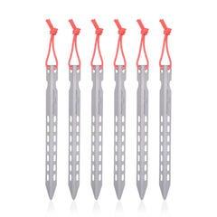iBasingo titanium tent stake 160mm 6-pack for ultralight, secure anchoring in any terrain.