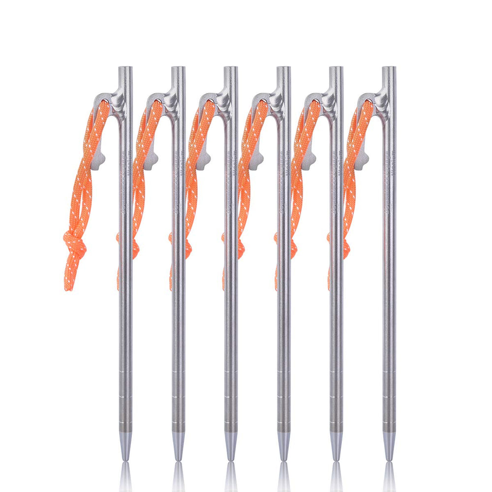 iBasingo titanium tent stake 20cm in soil delivers strong ground hold