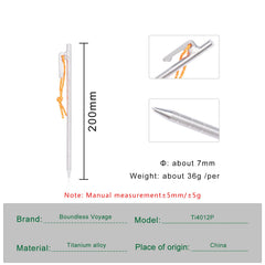iBasingo titanium tent stake 24cm anchors tents in firm soil